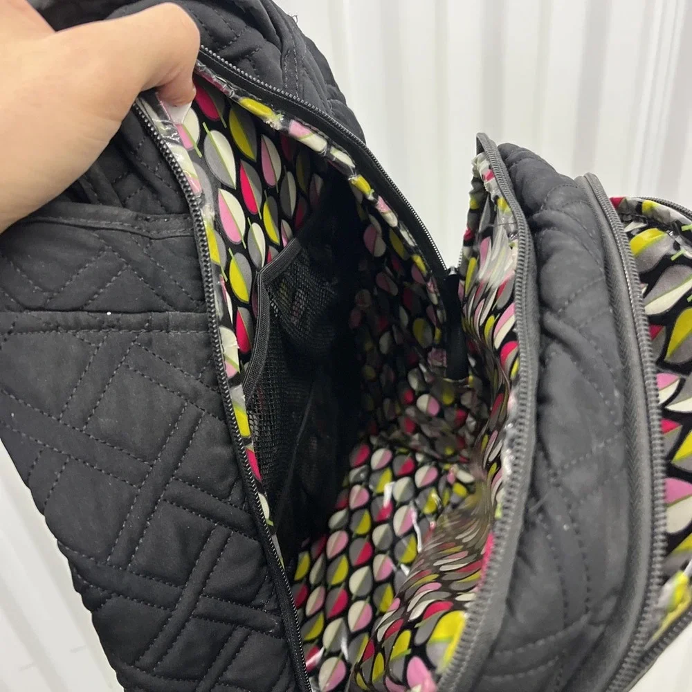 Vera Bradley Women's Backpack Black Cotton Quilted Adjustable Strap Bag - Picture 7 of 11